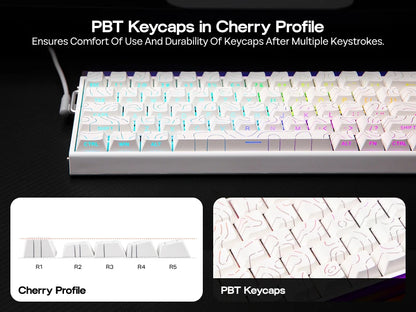 AULA Hero68 HE 65% ANSI US Layout Hot-Swap Wired Magnetic Gaming Keyboard 8kHZ Rapid Hall Effect Switch RGB Backlight Light Box