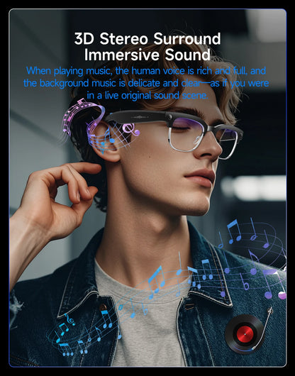 2026 New HD 800W Pixel Smart Glasses with Camera 1080P Video Recording WIFI ChatGPT Translation Music Call Earphones Sunglasses