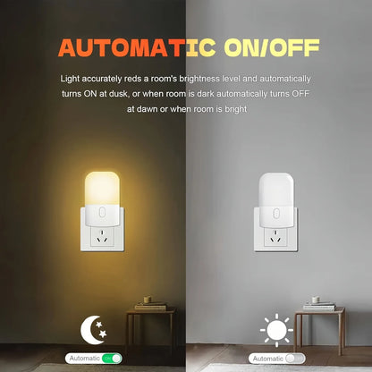 1/2 Set EU Plug in LED Light Sensor Night Lights for Kids Bedroom Auto Dusk to Dawn Sensor Dimmable Wireless Cabinet Lamp