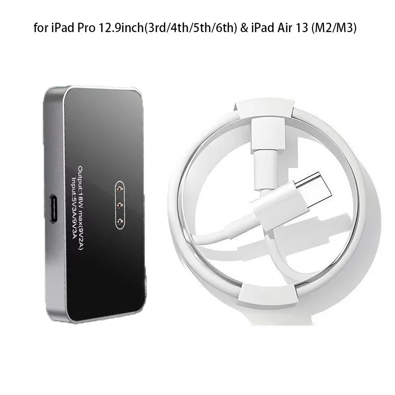 Magnetic Wireless Charger for iPad, 18W Fast Charging Pad with Smart Connector & USB-C Cable