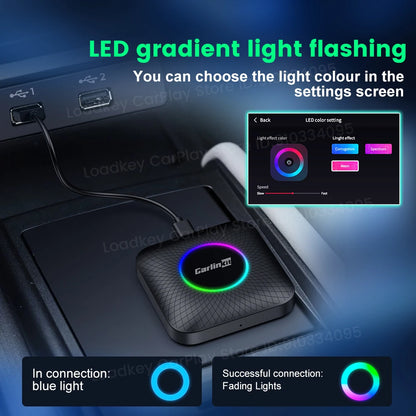 Carlinkit Ai Box Android 13 Led Wireless Android Auto & CarPlay Smart Tv Box QCM6225 Support Youtube Netflix Car Accessories
