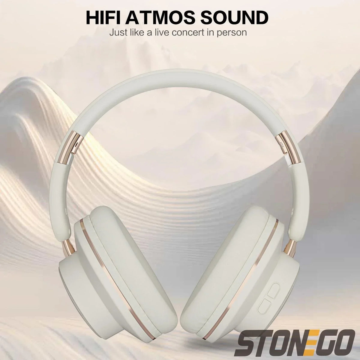 Bluetooth Headphones Wireless Headset Over Ear Foldable Portable Fashion Aesthetic Hi Fi Stereo Sound BT 5.3 Dual Mode Connectivity 24H Battery Fast Charging For Travel Gaming Music Streaming Photographers Students Commuters