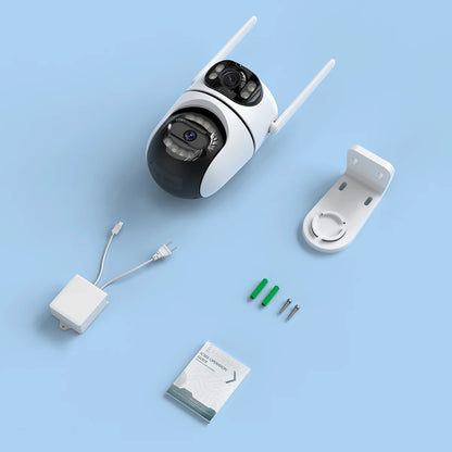 8MP 4K HD Wifi PTZ Camera ICsee APP Dual Lens Dual Screens Video Surveillance IP Camera Ai Tracking Outdoor Home Security CCTV