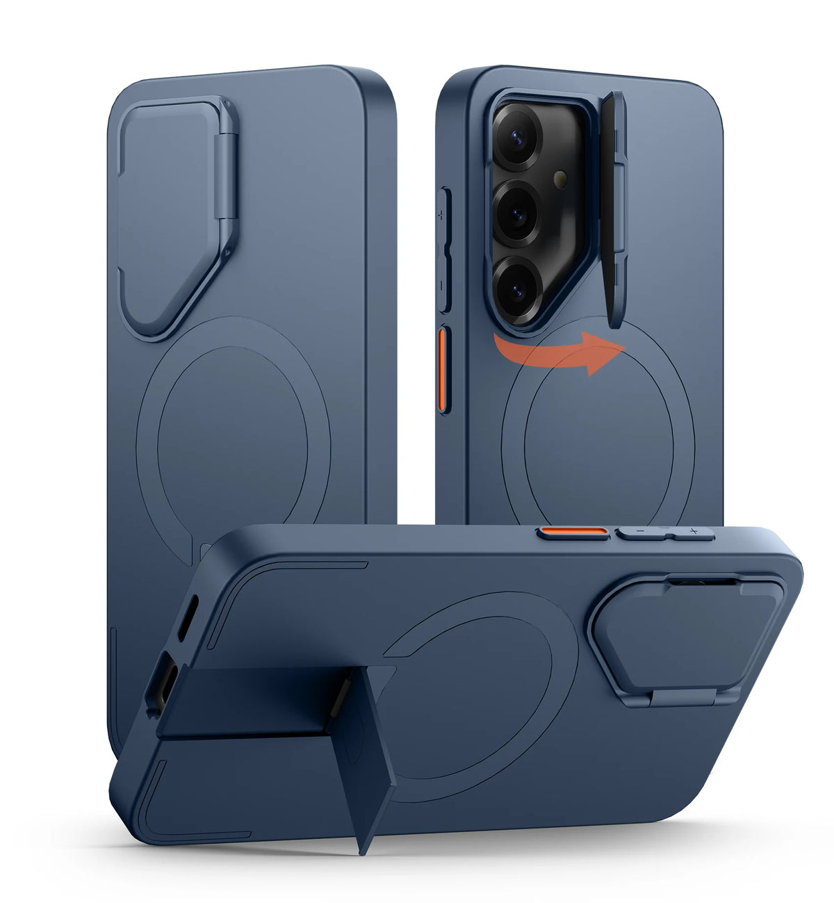For Samsung Galaxy S25 Ultra S25+ Case Magnetic Shockproof Bumper Protective Cover with Camera Cover Adjustable Metal Kickstand