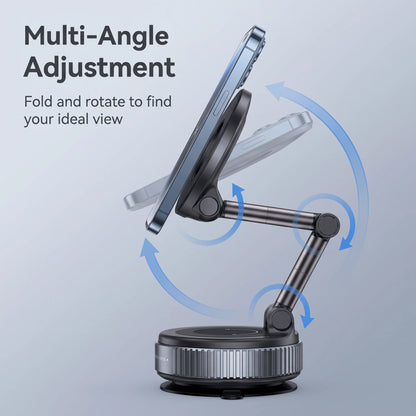 Vacuum Suction MagSafe Magnetic Phone Holder, 360° Rotatable Foldable Car Mount for Dashboard Glass Desk Multi-scene Use