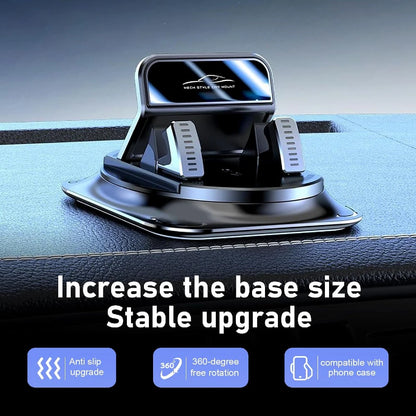 One-Hand Operated Dash Phone Clip, Shockproof 360° Rotatable Holder for Car, Perfect Angle Adjustable for Landscape & Portrait