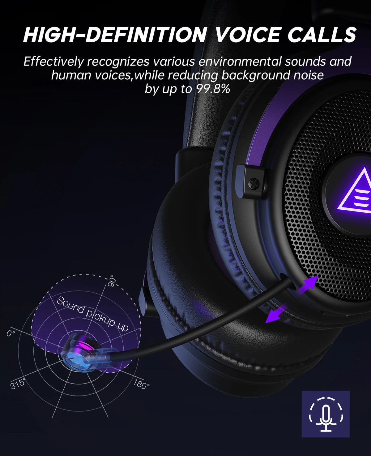 Oneodio EKSA E900 WT 2.4G Wireless Gaming Headset Tri-Mode Over Ear Bluetooth Headphones Gamer With Mic RGB For PC PS4 PS5 80Hr