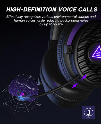 Oneodio EKSA E900 WT 2.4G Wireless Gaming Headset Tri-Mode Over Ear Bluetooth Headphones Gamer With Mic RGB For PC PS4 PS5 80Hr