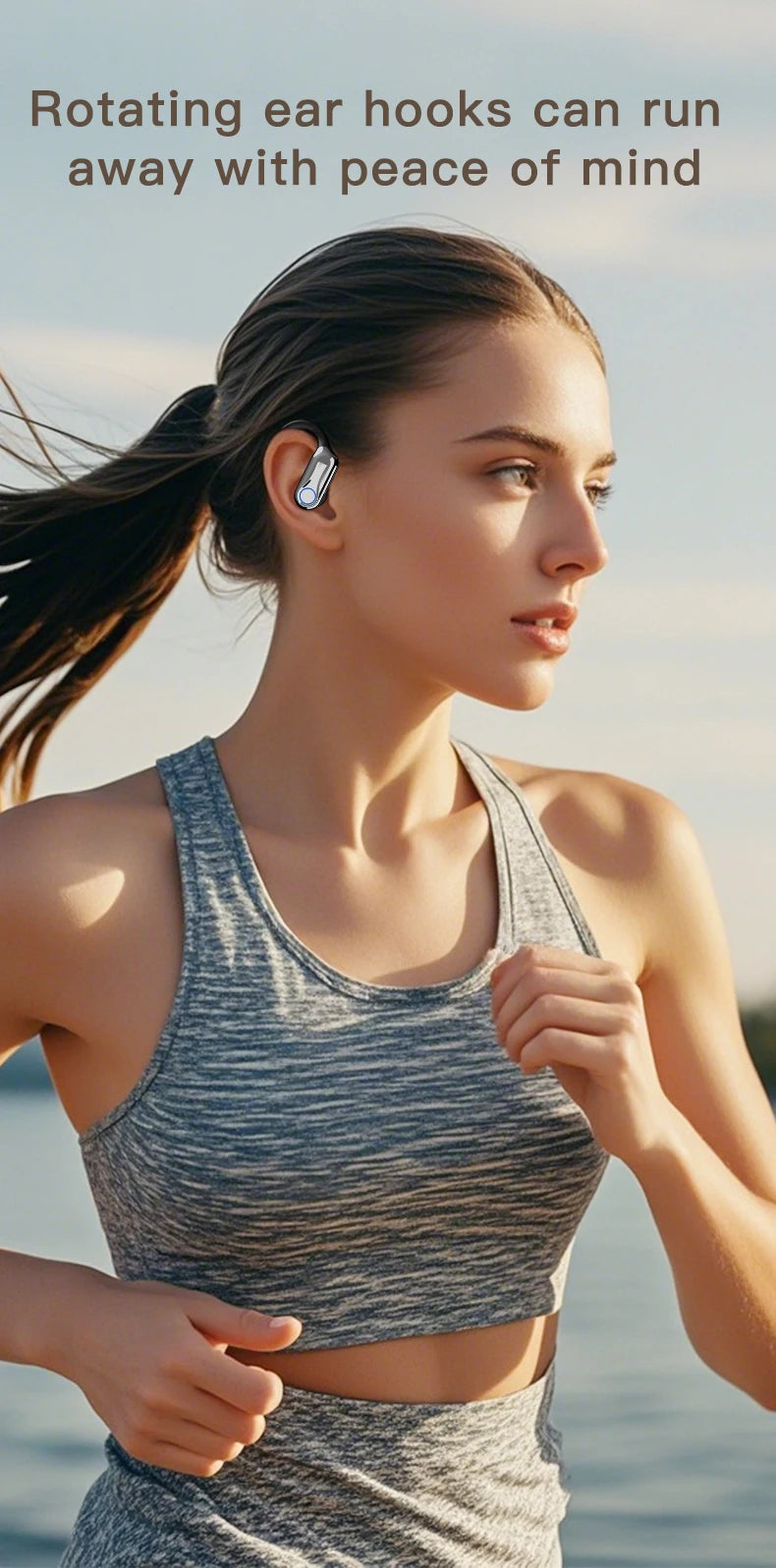 TWS Bluetooth Earphones With Microphones Sport Ear Hook LED Display Wireless Headphones HiFi Stereo Earbuds Waterproof Headsets