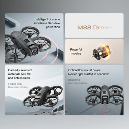 M88 Pro Drone 2026 New 8K Mini 4.5" Folding Remote Control with Obstacle Avoidance High Definition Aerial Photography Aircraft