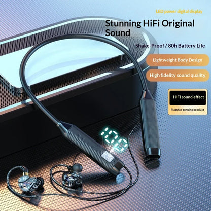 In-Ear Comfortable Wear Earphone Neck-hung Wireless Bluetooth Headphone Ultra-Long Battery Life Noise Cancellation Earbuds
