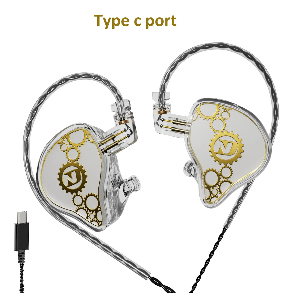 ND Venus Type C/3.5mm Wired Headphones Dynamic Drive HiFi Bass Stereo Music Earphones Noise Cancelling Game Headset For Phone PC