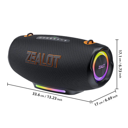 ZEALOT S127100W Powerful subwoofer Portable wireless speaker,24000mAh Battery,RGB Light,Great for Gift-Giving Birthday/Christmas