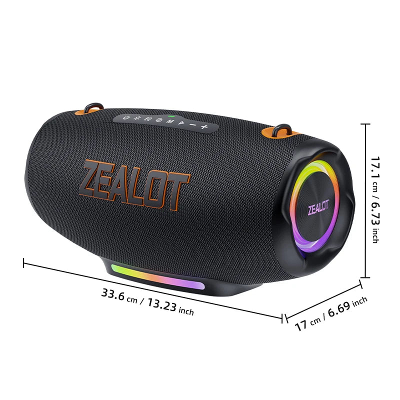 ZEALOT S127100W Powerful subwoofer Portable wireless speaker,24000mAh Battery,RGB Light,Great for Gift-Giving Birthday/Christmas