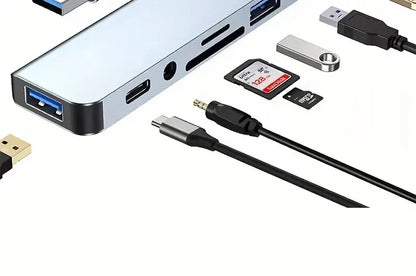8 In 1 USB Type-C  HUB with Splitter Card Reader USB 3.0 2.0 SD/TF Splitter Card Reader Docking Station for HUAWEI Xiaomi PC