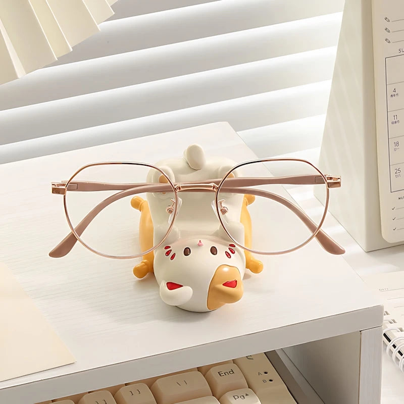 Cute Cartoon Cat Desktop Ornaments Phone Stand Creative Desk Decor for Office Home Kawaii Cat Glasses Storage Holder
