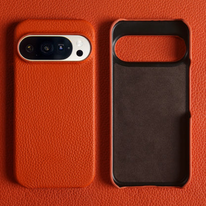 Luxury Lychee Grain Genuine Leather Back Cover Case for Google Pixel 10 Pro XL 9 8 7 6 5 5A 6A 7A 8A 9A Phone Cases Coque Funda