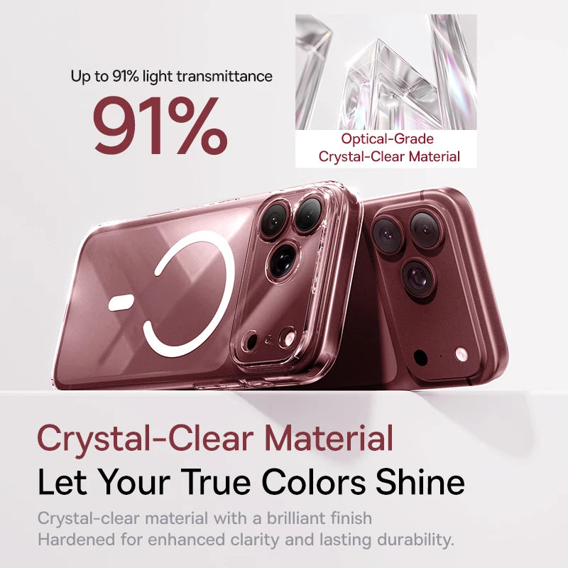 Baseus Magnetic Case For iPhone 18 Pro Max Wireless Charging For Magsafe Case For iPhone 17 Pro Max Slim Thin Clear Cover Case