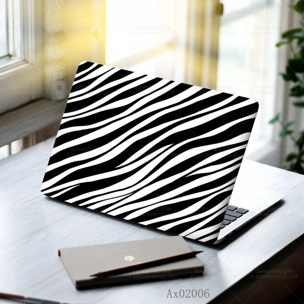 2 pcs Aesthetic Light Leopard Laptop Stickers Set Self-Adhesive Removable Laptop Covers for MacBook Notebook Protective Skins