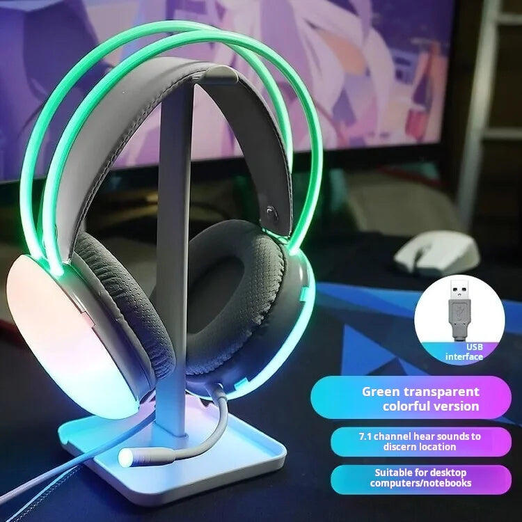AULA S605 Wired Gaming Headset 50mm Driver Dual 3.5mm+USB RGB Bass for PC/Laptop/PS4/Over-Ear Headphones