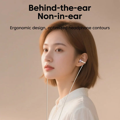 3.5MM/Type C Wired Headphones With Microphone HiFi Sound Ear Clip Non-in-ear Wired Earphones for iphone 15 16 17 Samsung