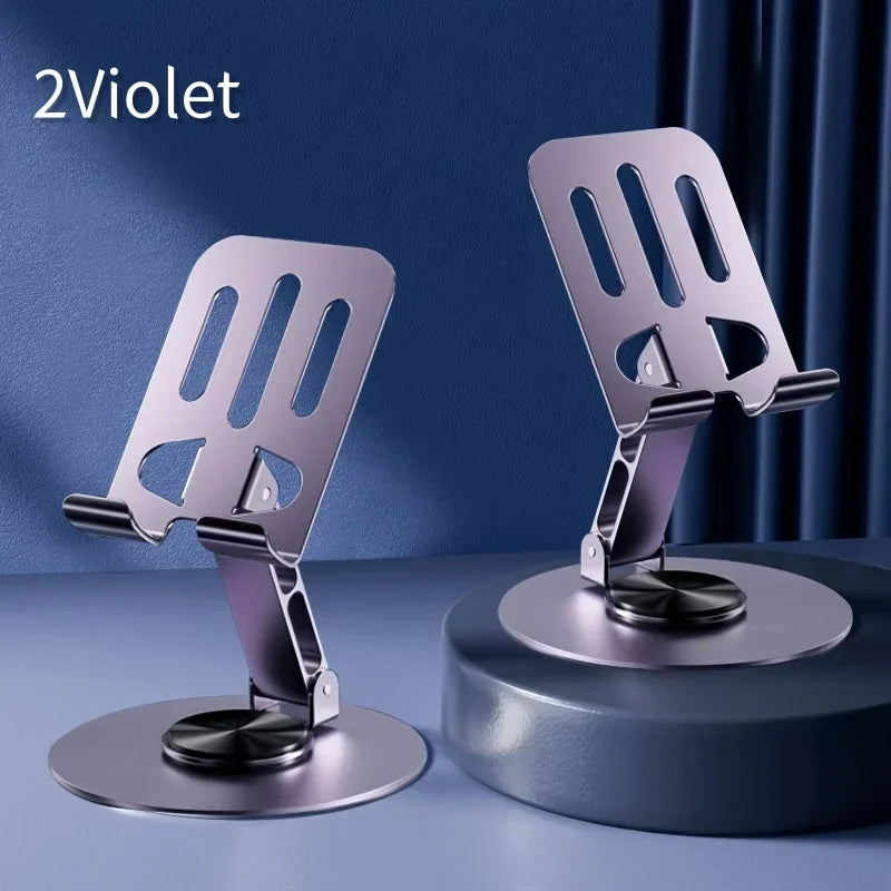 720 Rotate Aluminum Alloy Tablet Holders for IPad Adjustable Folding Lazy Desktop Live Desk Holder Mobile Phone Stand Mount