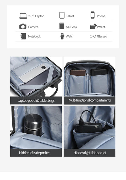 Tigernu Thin Backpack Men Laptop Backpack 15.6inch Bags College School Backpack Slim Backpack Male Travel Backpack USB Knapsacks