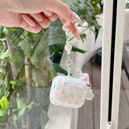 Fresh Flower Garden Butterfly Shell Texture Case For AirPods 1 2 3 4 Pro 3 Earphone funda with Floral Bracelet For AirPod Pro3