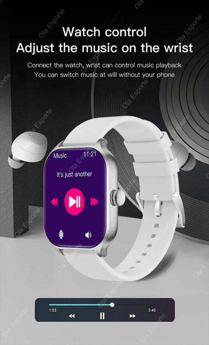 2026 New Smart Watch For Android IOS 2.01Inch Color Screen Bluetooth Call Blood Oxygen/Pressure Monitoring SmartWatch Women HT30