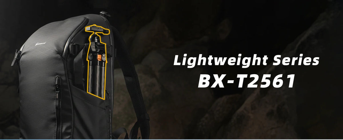 BESnfoto BX-T2561 Carbon Fiber Camera Tripod, Ball Head with Phone Holder & Carry Bag, Professional Travel Photo Tripod