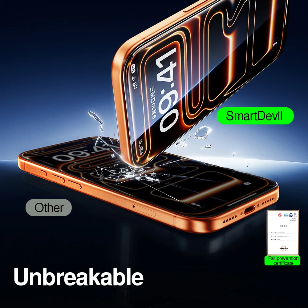 SmartDevil Full Cover Tempered Glass for iPhone 18 Pro Max 17ProMax 16Pro Screen Protector for iPhone 18Pro HD Anti-blue Light