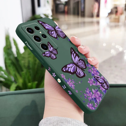 Dreamy Butterfly Phone Case For Samsung Galaxy S25 S24 S23 S22 S21 S20 Ultra FE S10 S10E Plus Note 20 Ultra Silicone Cover