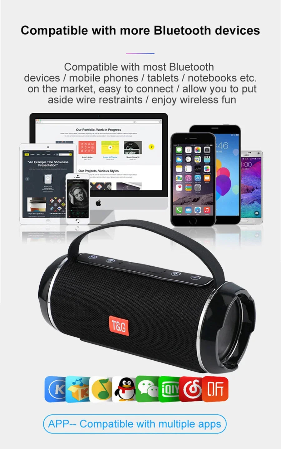Wireless Subwoofer Portable Bluetooth Speaker Radio FM Waterproof Sound Box Music Caixa De Som Coluna Blootooth Bass Hifi Bocina