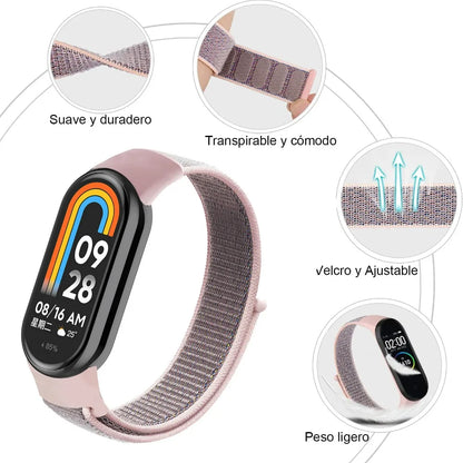 Nylon Loop Strap for Xiaomi Mi Band 11 10 9 8 7 6 5 4 Breathable wristband Smartwatch Bracelet sport pulsera watchband Miband 11