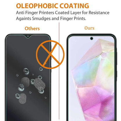 For Galaxy A35 Screen Protector Samsung 4G 5G, Tempered Glass HD 9H High Aluminum Transparent Clear Anti Scratch Case Friendly