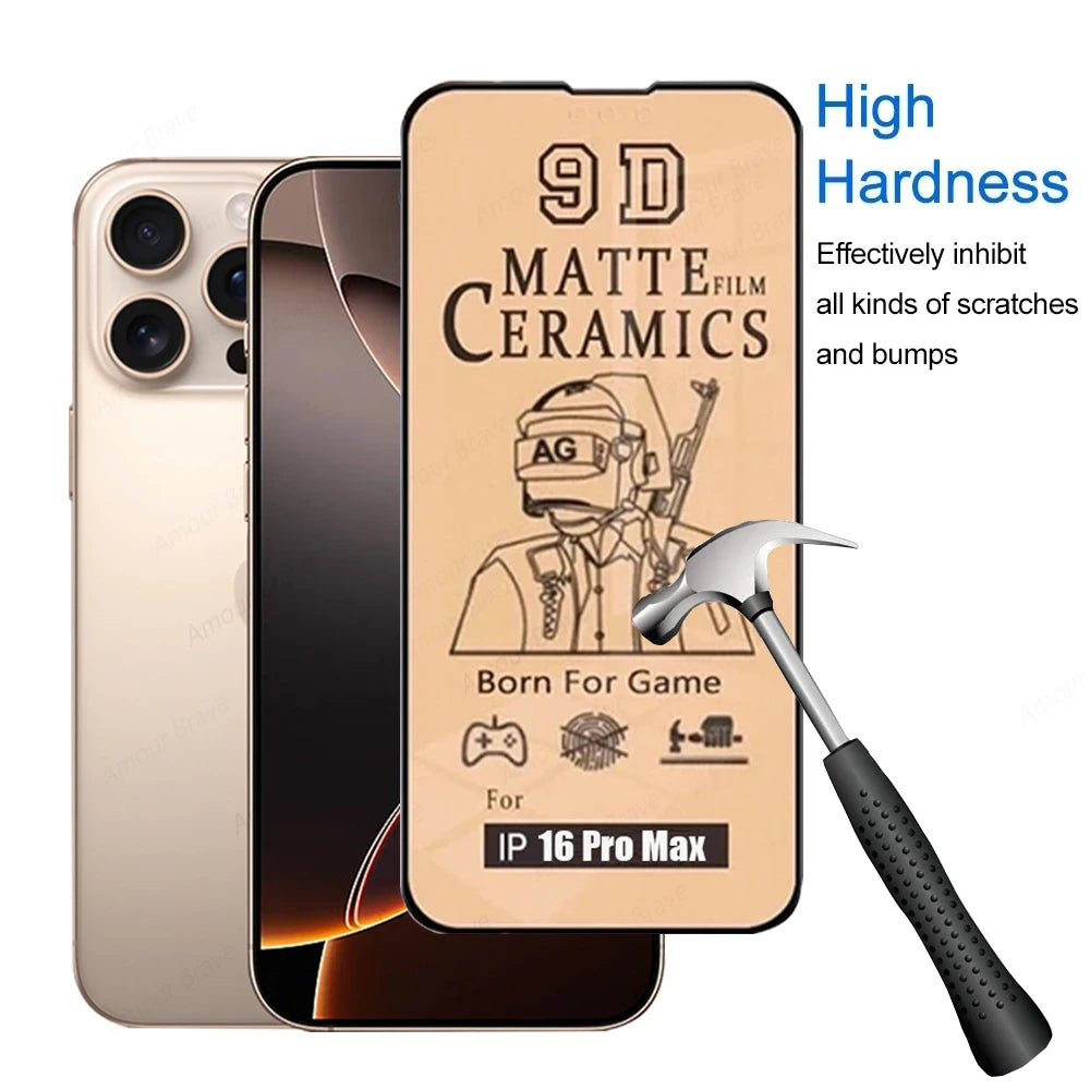 3-5PCS Matte Ceramic Film for iPhone 18 16 17 15 14 Plus 13 12 Mini 11 Pro Max Screen Protector for iPhone 17 Air 16e Not Glass