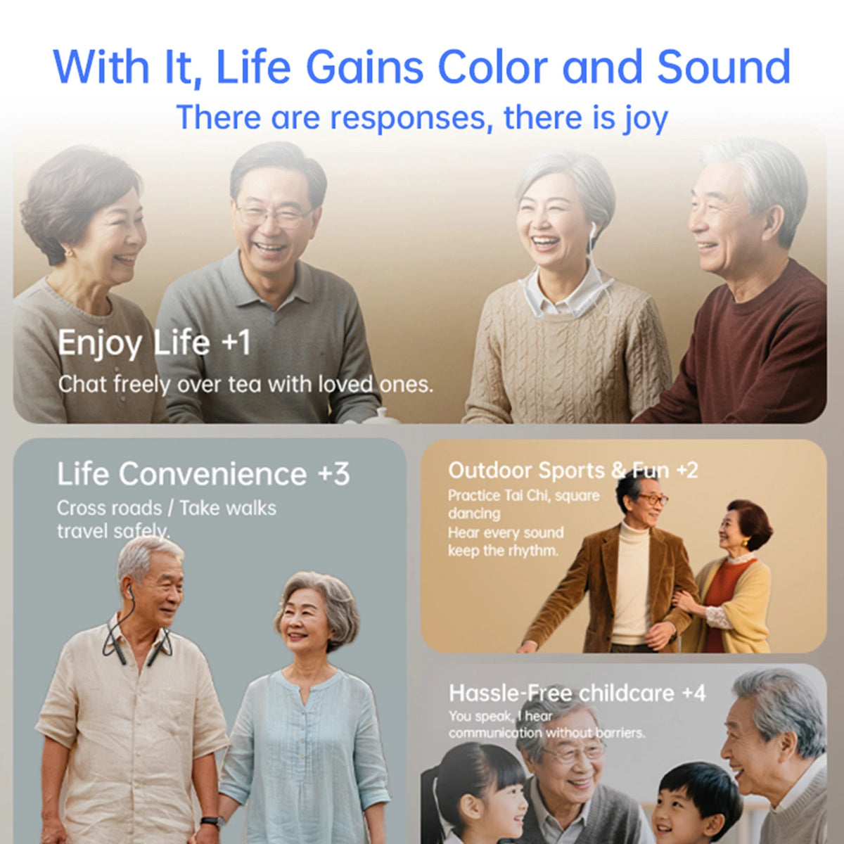 300mAh Type-C Rechargeable Hearing Amplifier Device Sports Neckband Wireless Earphone Hearing Aid 8 Gears Adjustable for Seniors