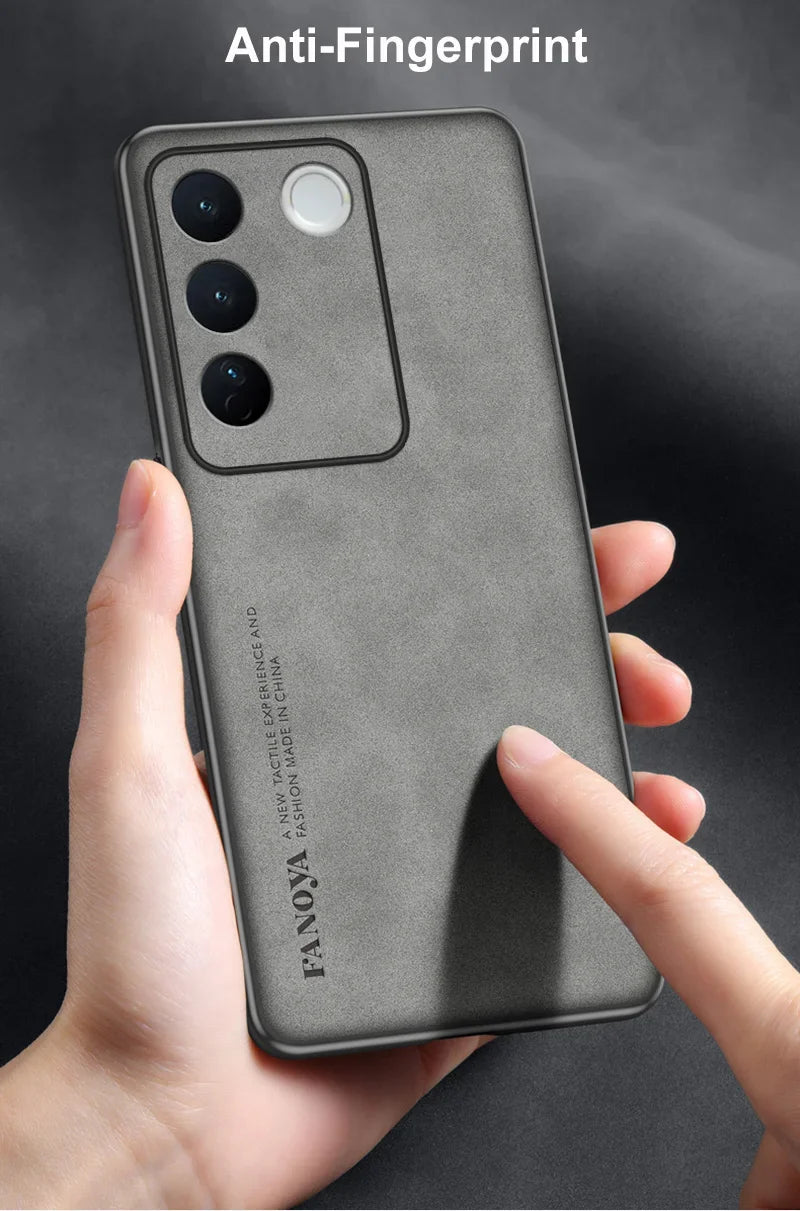 For Vivo V27E V27 E Case Luxury PU Leather Phone Case For Vivo V27 S16 Pro 5G S16E Back Cover Matte Silicone Full Protection