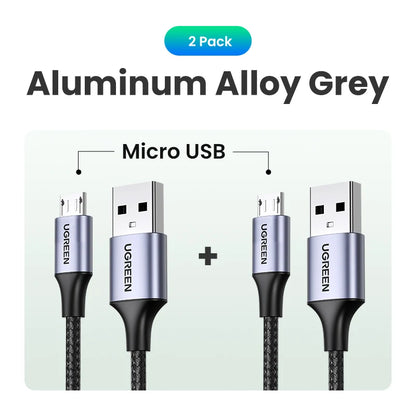 Ugreen Micro USB Cable 2A Nylon Fast Charging USB Cable for Samsung Xiaomi HTC USB Charger Data Cable Mobile Phone Cable