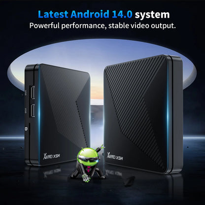 Amlogic S905A Quad Core Cortex A55 Android 14.0 8K 1000M LAN Wifi6 BT5.0 RAM 4GB ROM 64GB Game TV Stick Smart TV Box X88 PRO X5M