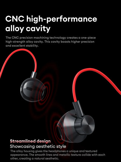 NEW Lenovo Y108 Wired Earphones Semi-In-Ear E-Sports Headphones 3.5mm Type-C Noise Reduction Stereo Music Earbuds 1.25M with Mic