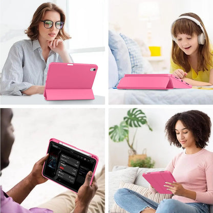 Case for iPad 10th Gen 2022 /(A16)11th Gen 2025,Auto Sleep/wake,Slim Tri-fold Stand TPU Back Protective Cover with Pencil Holder