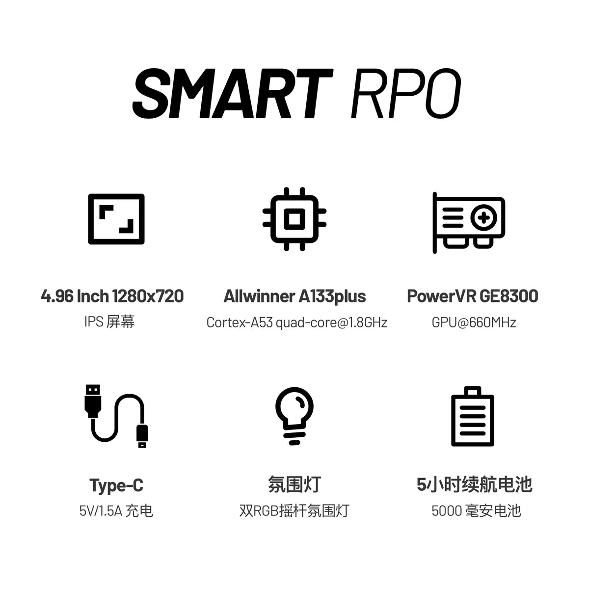 Trimui Smart Pro Handheld Game Console 4.96''IPS Screen Linux System Joystick RGB Lighting Smartpro Retro Video Game Player Gift