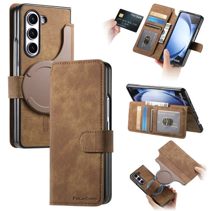 2 in 1 Detachable Cards Solt Wallet Flip Book Case For Samsung Galaxy Z Fold 6 5 5G Fold6 Fold5 Removable Bag Magnetic Cover