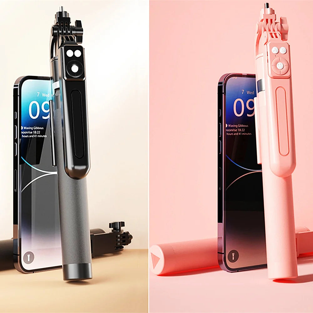 Roreta New 1.7M 360° Rotation Tripod for Smartphone Camera, Phone Holder with Bluetooth Shutter, Wireless Selfie Stick Brackets