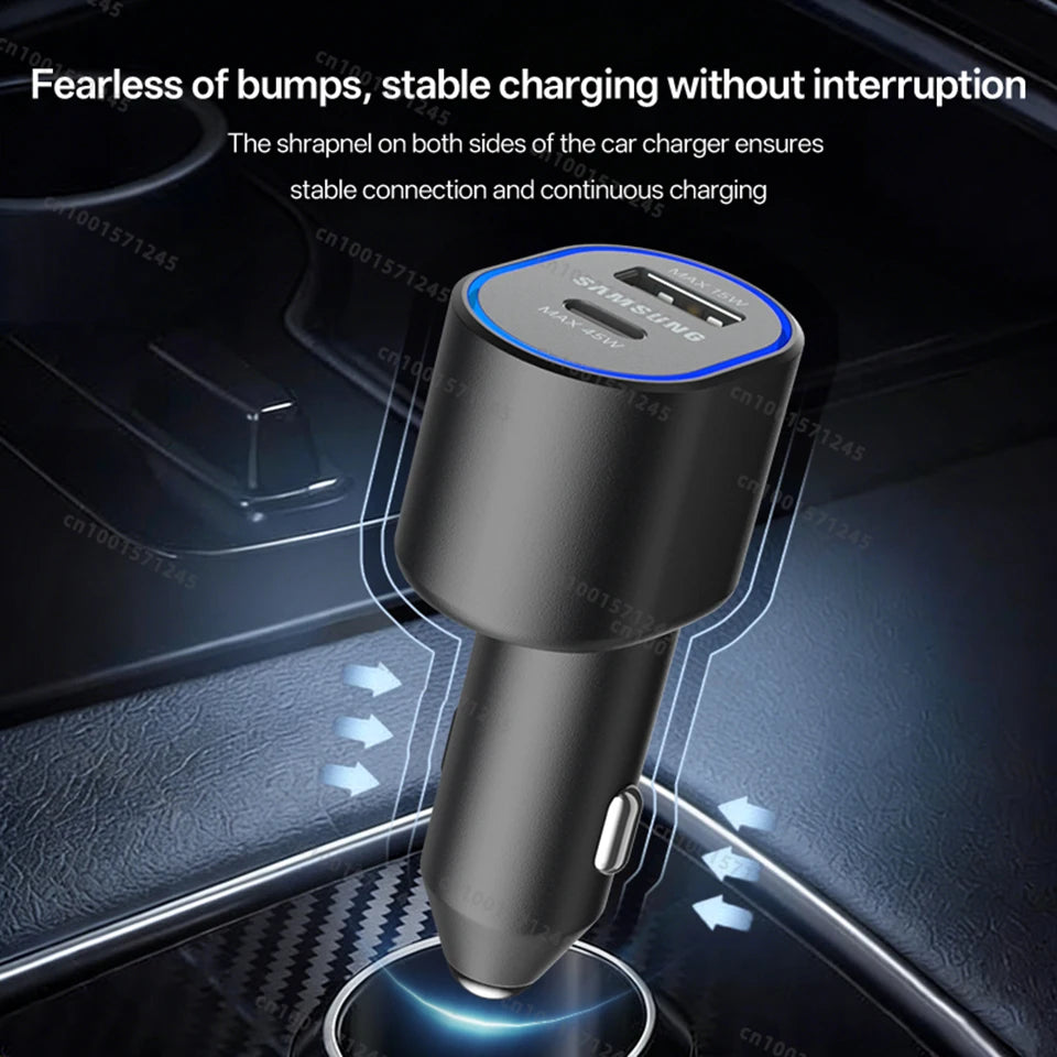 Original SAMSUNG Car Charger Type C 60w 45w 15w PD Auto Cargador Fast Charging Cable Samsung Galaxy S26 S25 S24 S23 Z Fold 8 7 6