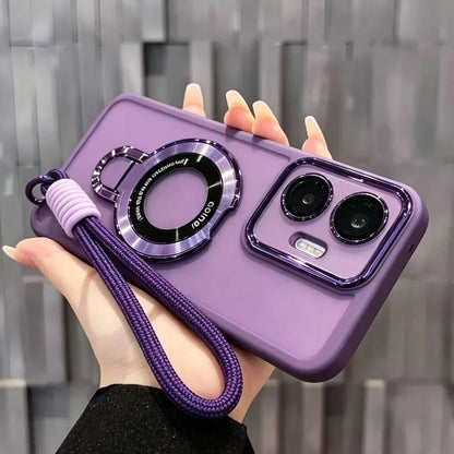 Lanyard Strap Magnetic Bracket Stand Phone Case For Motorola MOTO G77 G67 G17 G87 G85 G75 G35 G15 G05 Edge 70 Shockproof Cover