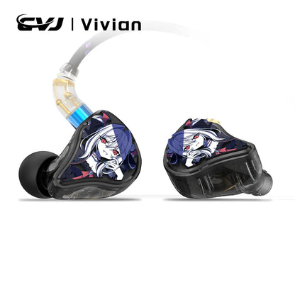 CVJ JEMINE Gaming Earphones 1DD+1BA Hybrid Driver Wired Earbuds Detachable Faceplate HiFi In-Ear Monitor Gaming Music Dual Style