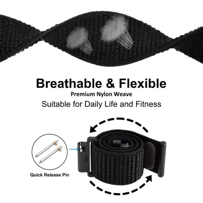 WOCCI 2PCS Nylon Watch Strap for smart watch 18mm 20mm 22mm bracelet belt for men women with hook and loop fastener watchband
