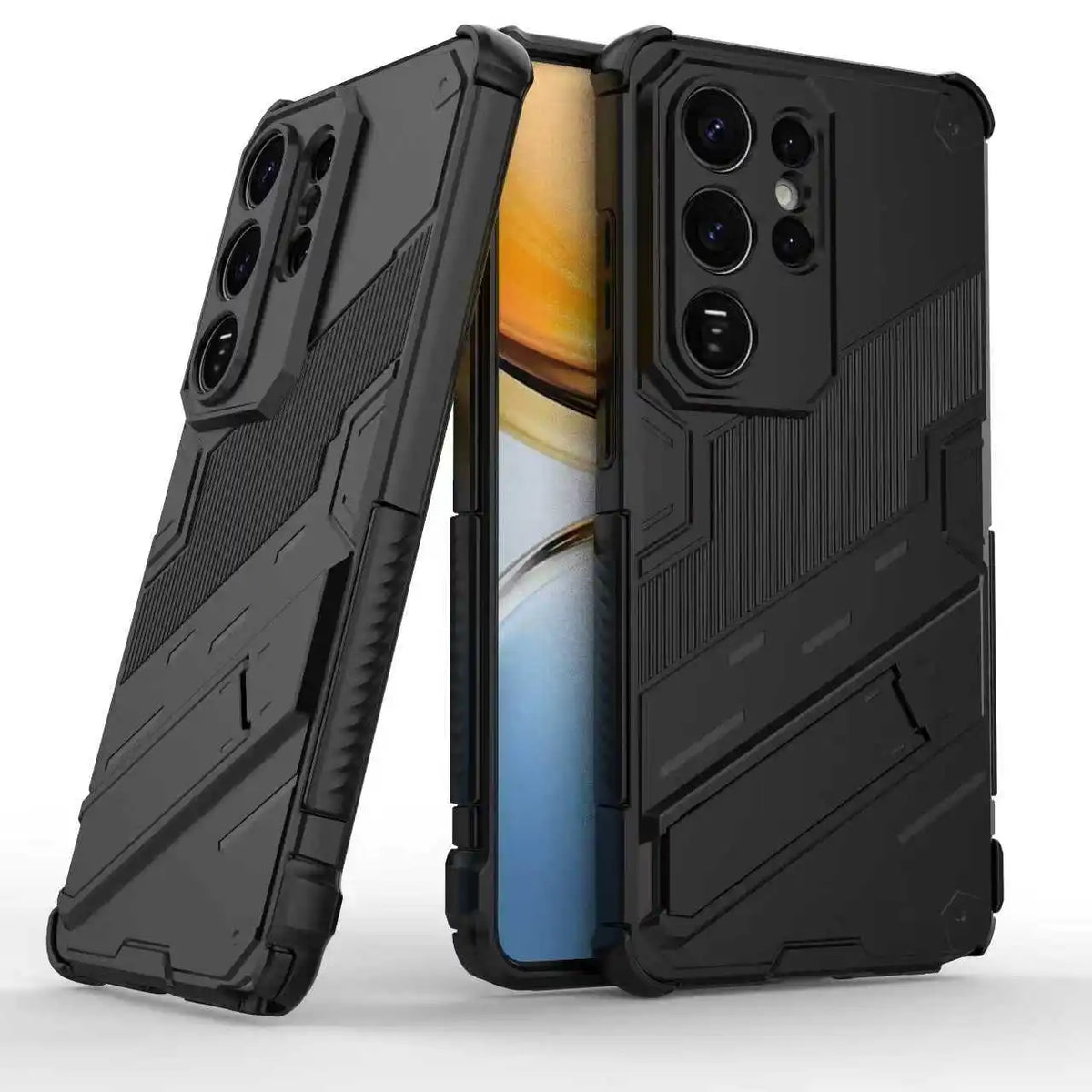 Armor Shockproof Phone Case For Samsung Galaxy S26 S25 S24 S23 S22 Ultra Plus Edge  S26 Pro With Holder Lens Protect Cover